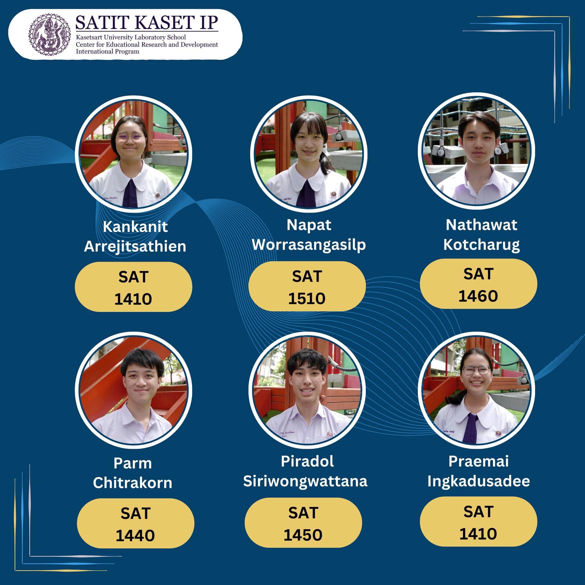 Grade 12 students achievements on SAT tests - Satit Kaset IP